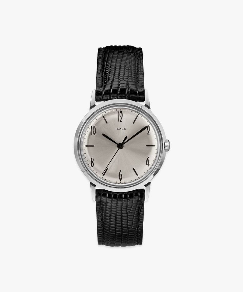 멀린 핸드와인딩 아날로그 기계식 가죽시계 34mm