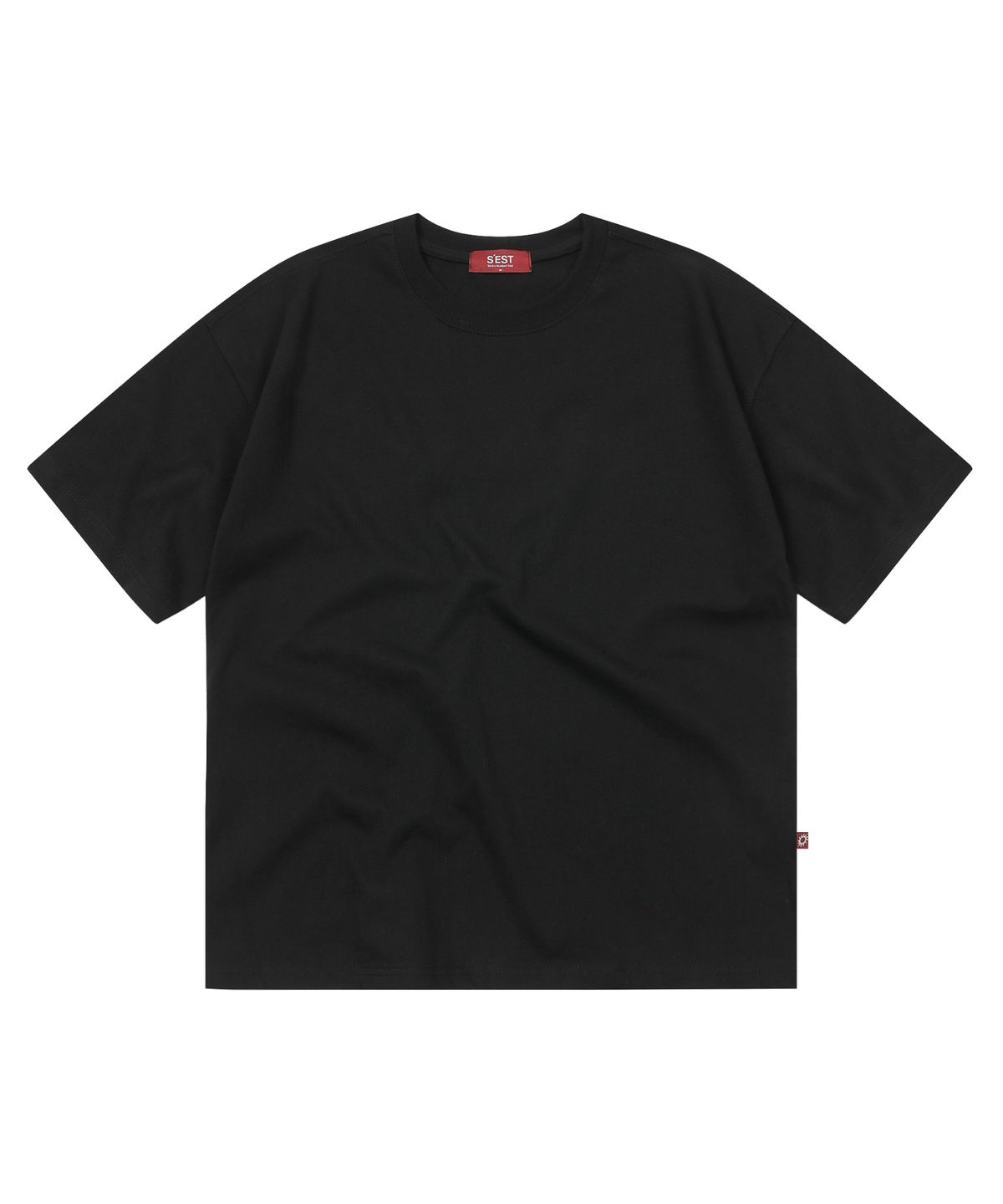 에스이에스티(S'EST) Bio Washing Crop T-shirts Black