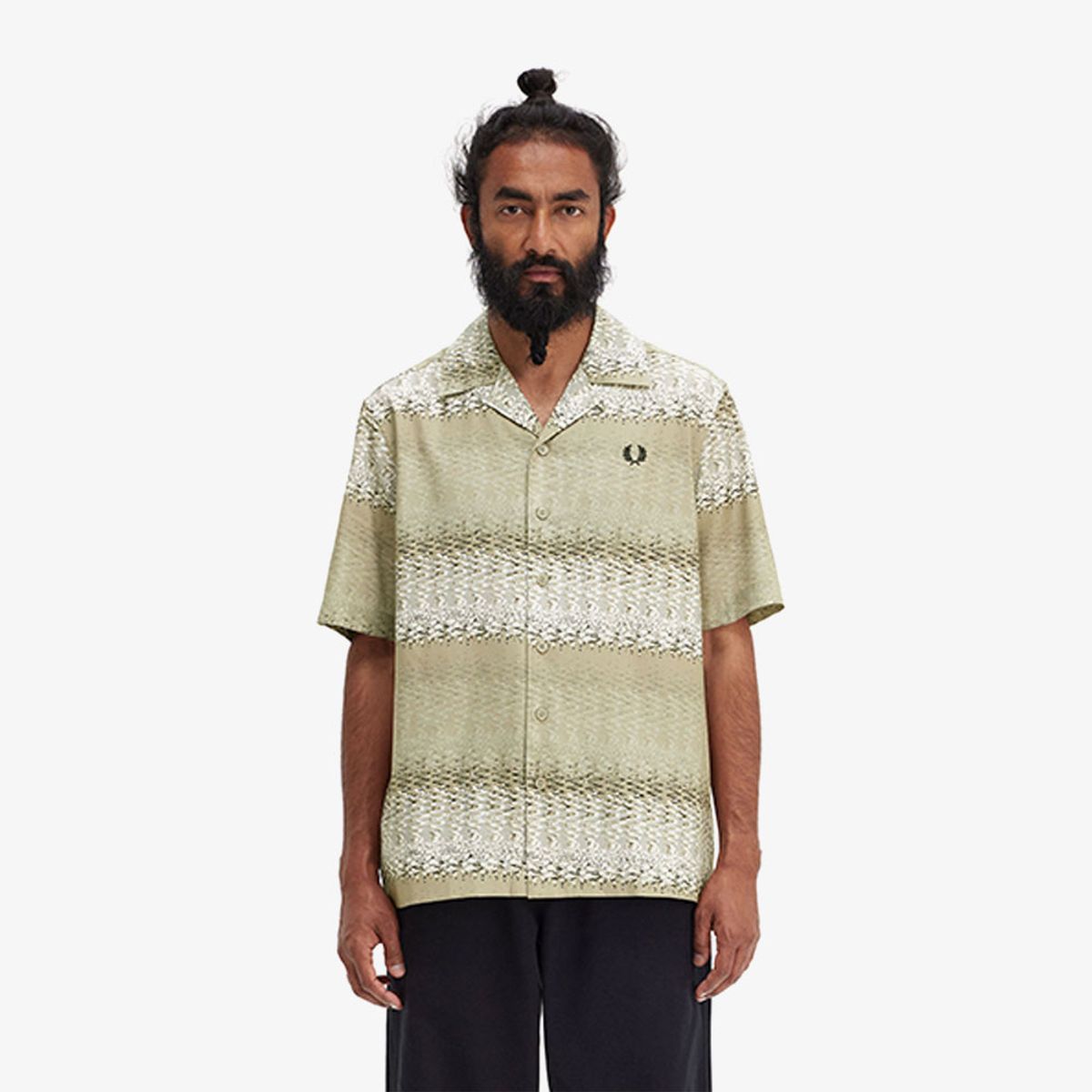 프레드페리(FRED PERRY) [Sharp] 앱스트랙트 사운드 웨이브 셔츠 - 웜그레이 AFPM2417825-U54