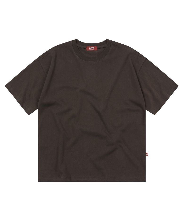 Bio Washing Crop T-shirts Dark Brown
