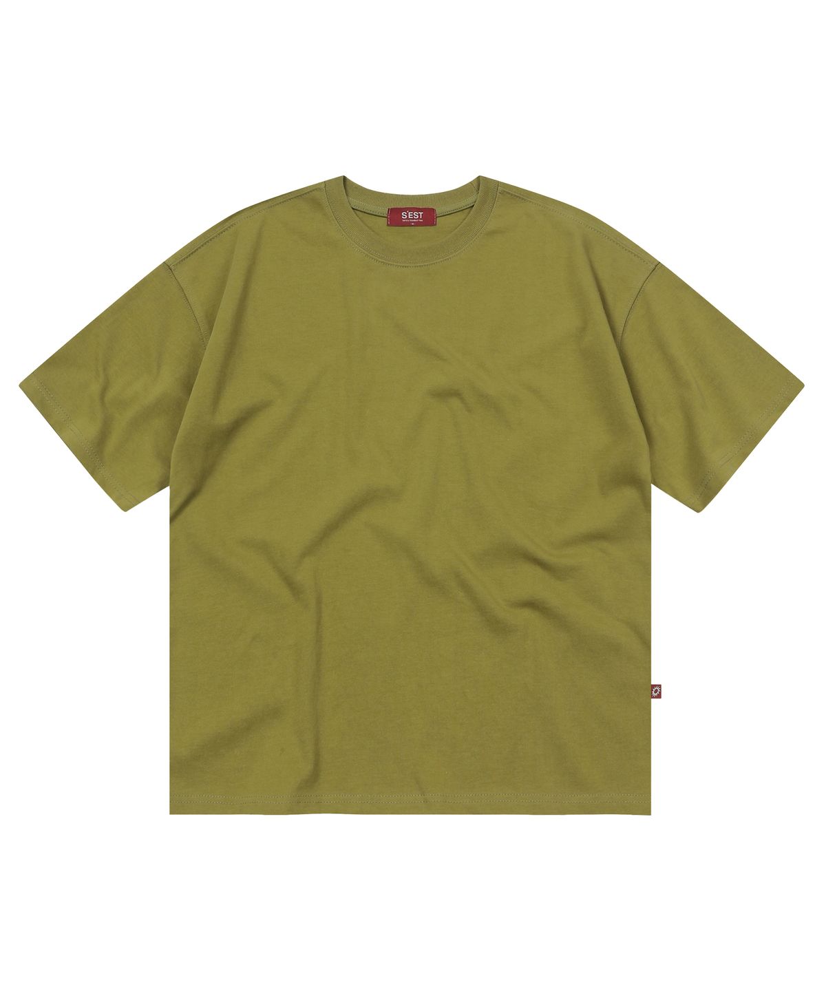 에스이에스티(S'EST) Bio Washing Crop T-shirts Olive