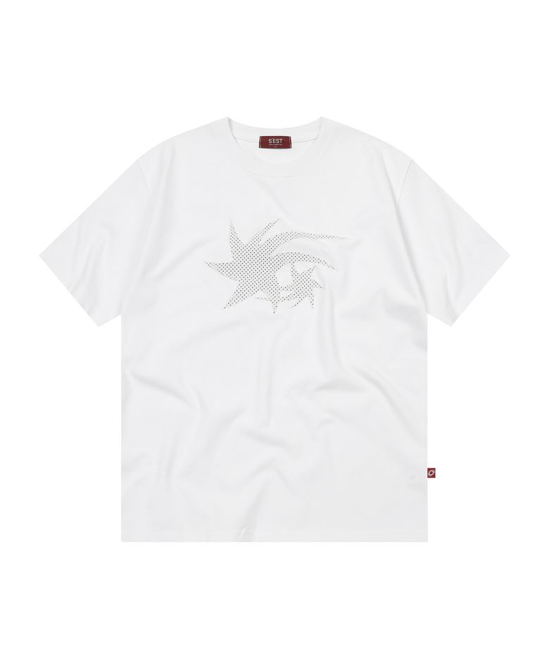 Dot Star Applique T-shirts White