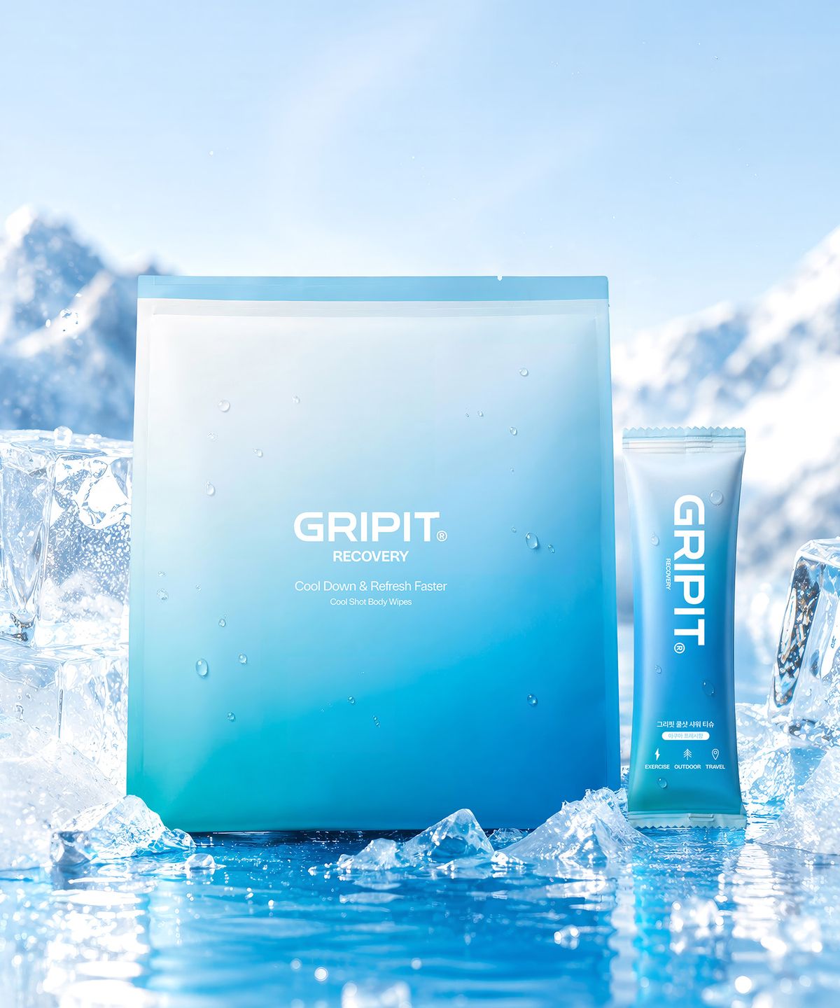 그리핏(GRIPIT) GRIPIT 쿨샷 샤워 티슈 (액티브)_10매입