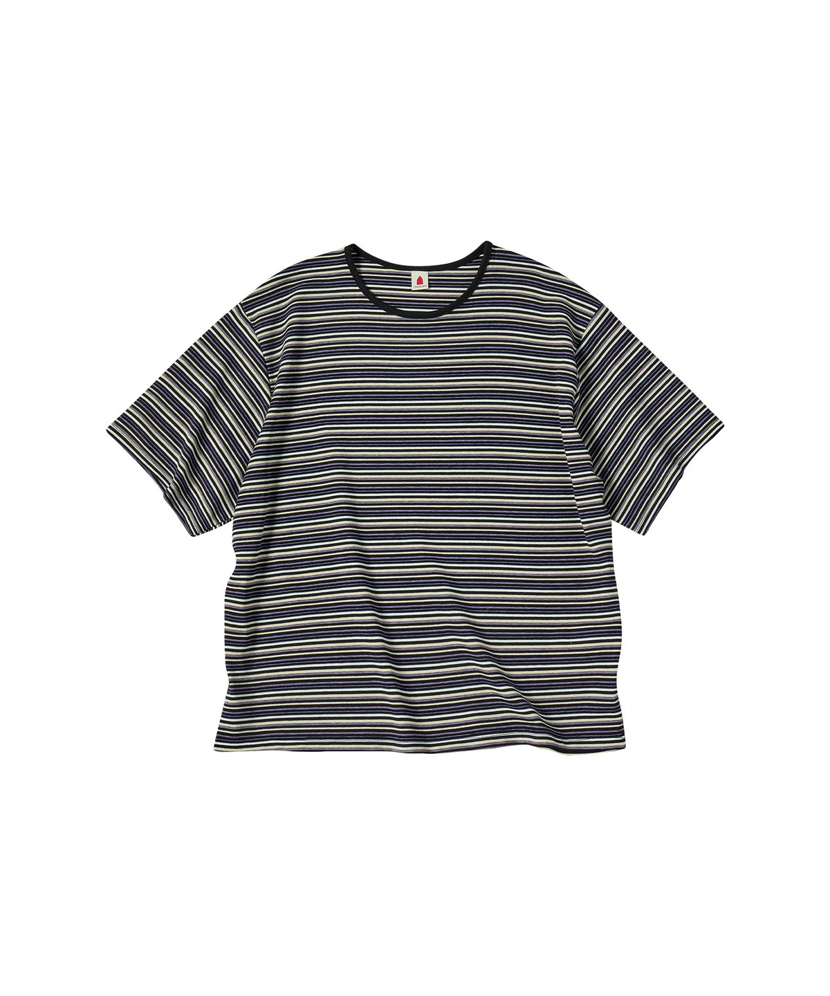 꼬모니노즈(COMONINOZ) STRIPE CONTRAST T-SHIRT [BLACK]