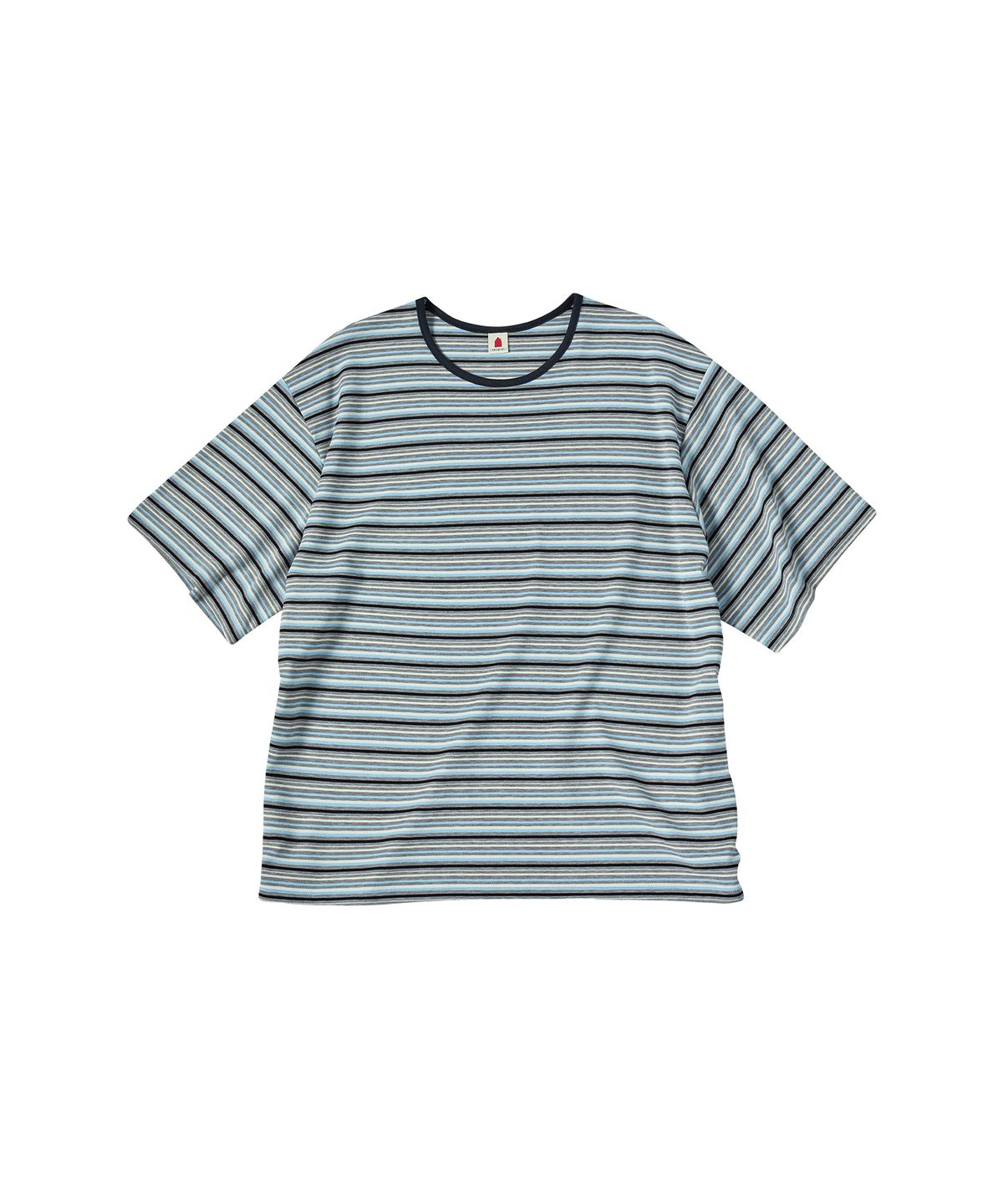 꼬모니노즈(COMONINOZ) STRIPE CONTRAST T-SHIRT [GRAY]