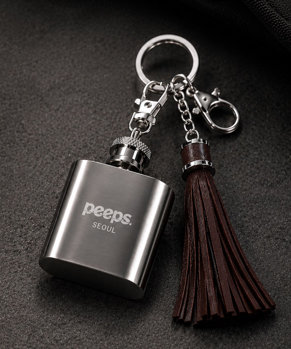 핍스(PEEPS) Pocket Flask Keryring(SQUARE)
