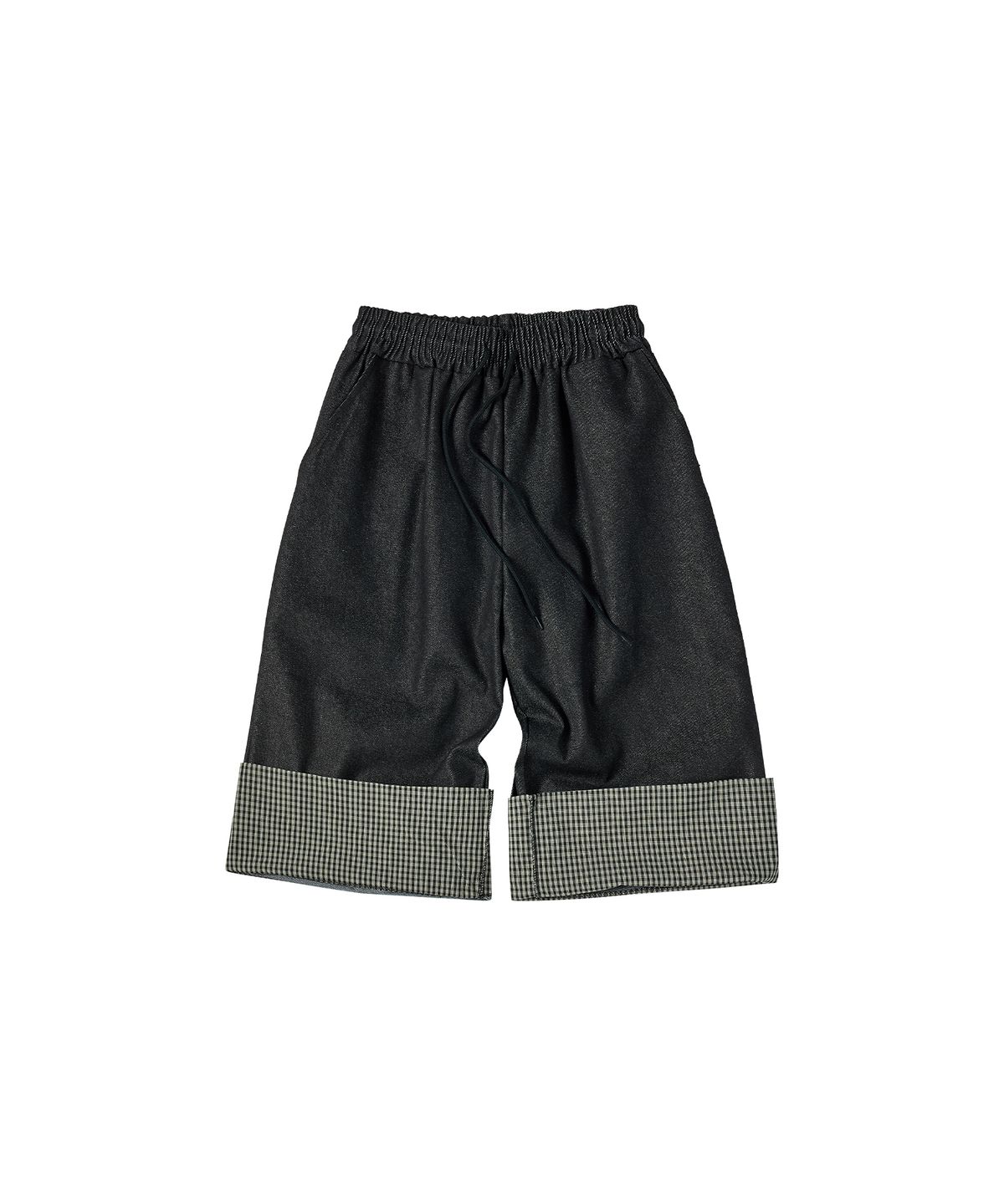 꼬모니노즈(COMONINOZ) W CHECK MAPLE BERMUDA SHORTS [BLACK]