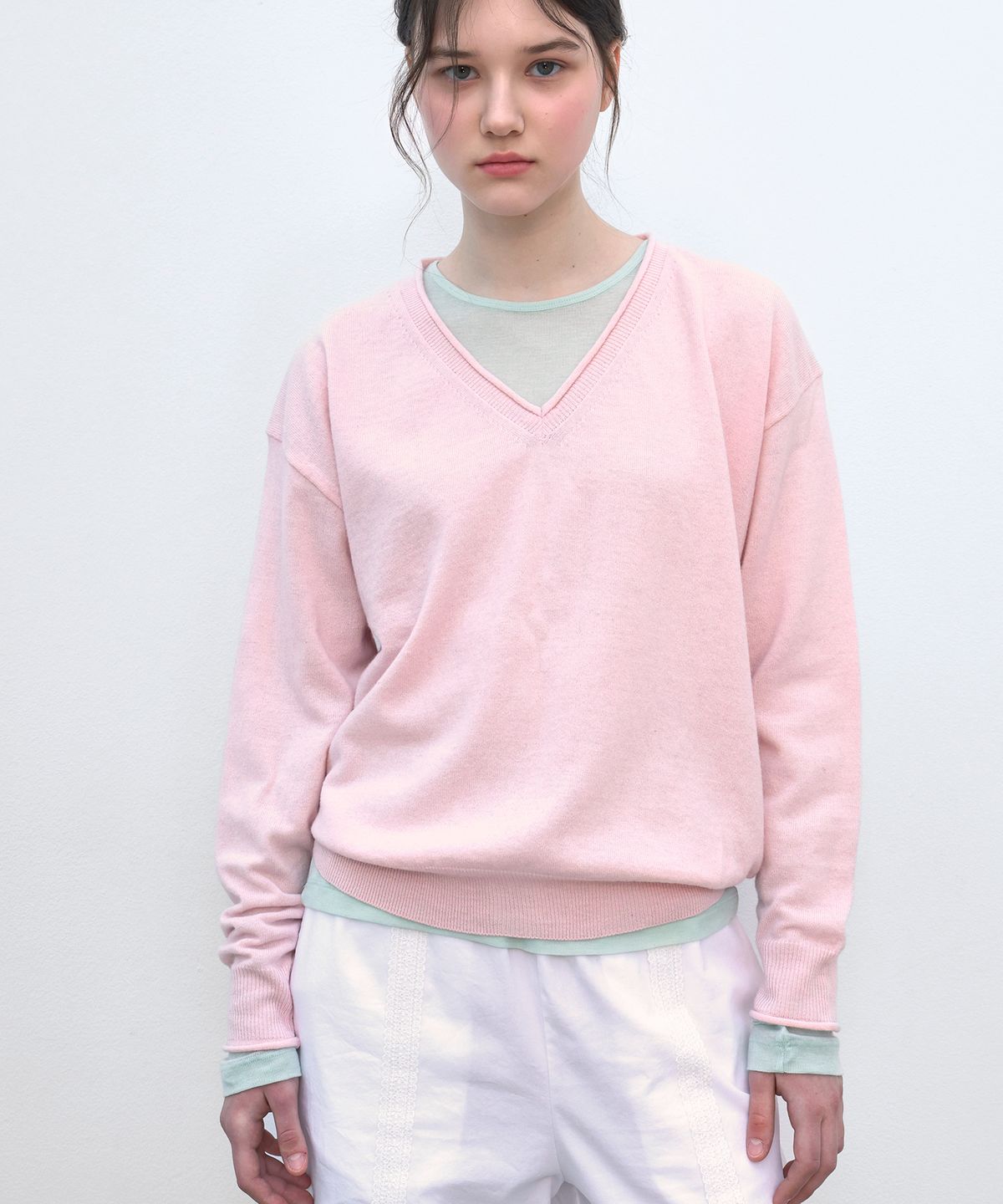 쏘이르(SO IR) LAYERED LONG SLEEVE T-SHIRT - MINT