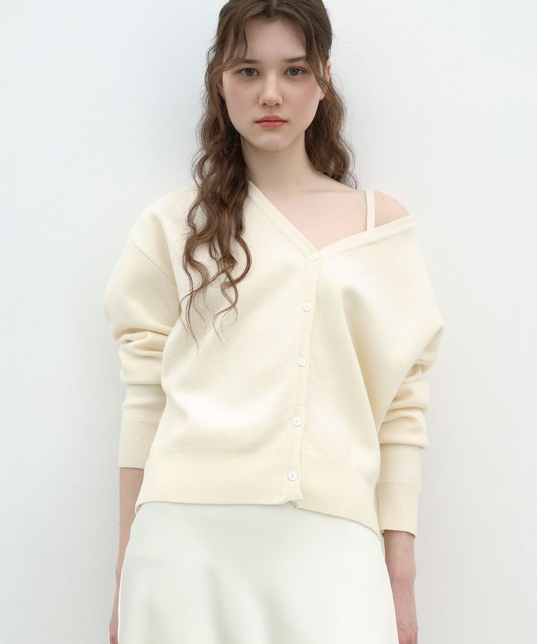 OFF SHOULDER CARDIGAN - IVORY