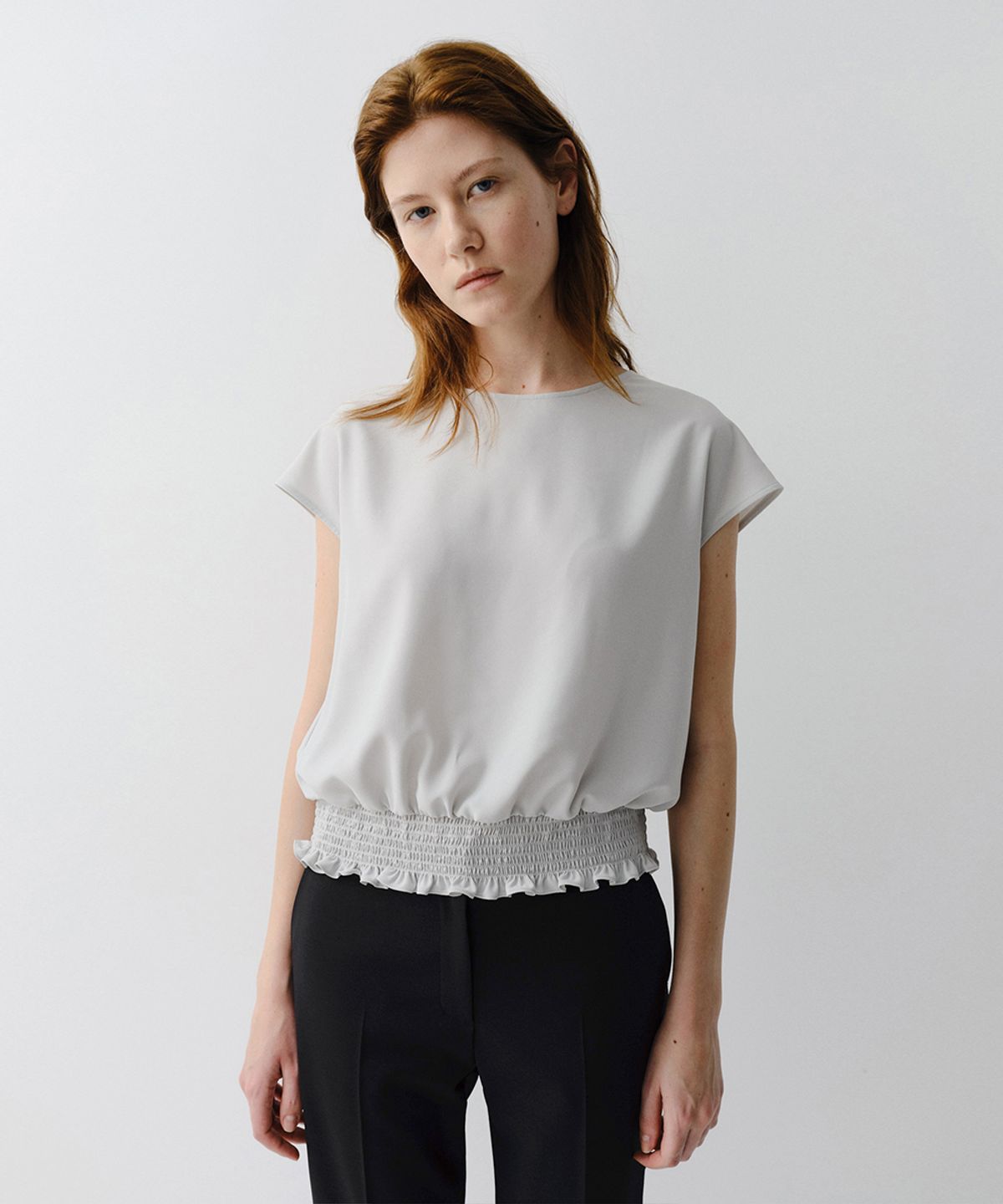 이아(EAAH) SMOKING BACK TIE BLOUSE (MINT)
