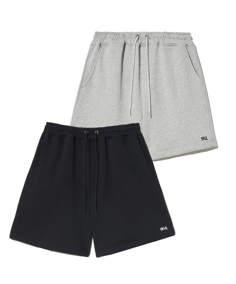 [2PACK] 스몰 아치 스웻 쇼츠_그레이/블랙