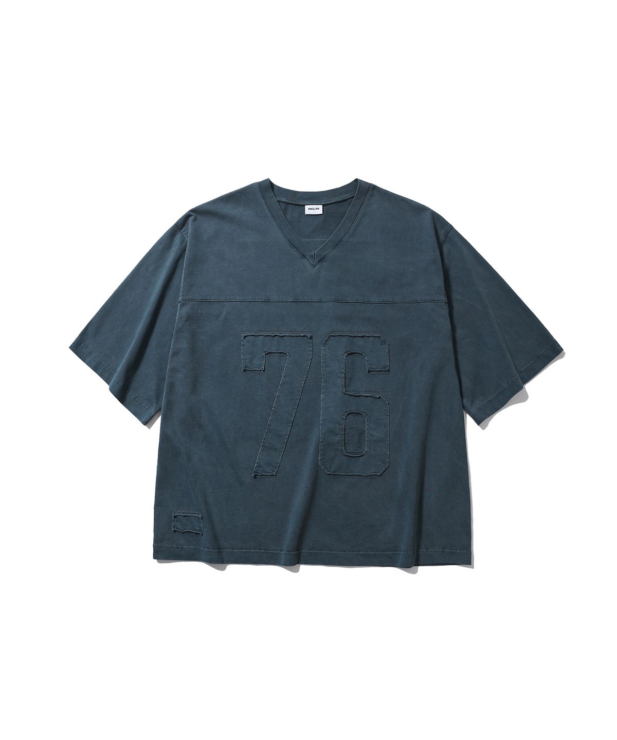 앵글런(ANGLAN) Pigment Rugby Tee - Washed Blue