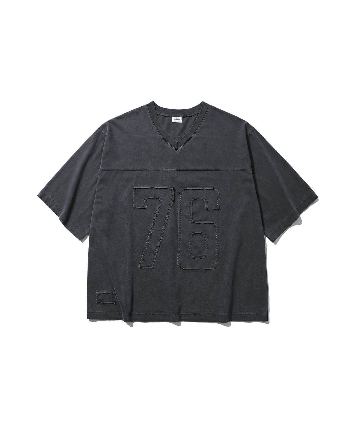 앵글런(ANGLAN) Pigment Rugby Tee - Washed Grey