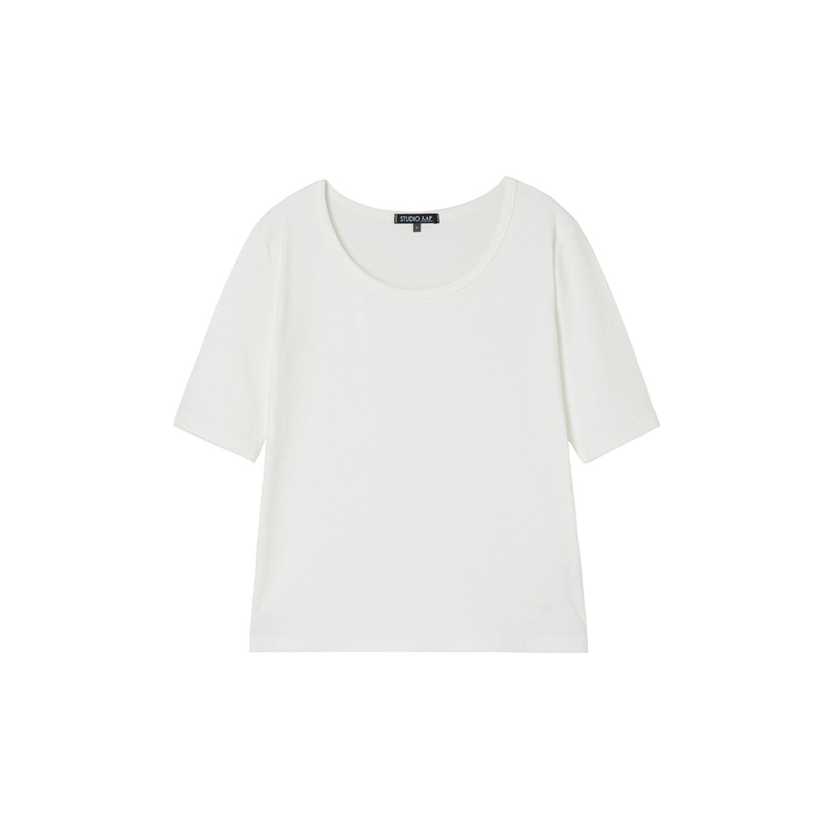 랩(LAP) 스쿱넥 슬림 반팔티셔츠 AS2CT460