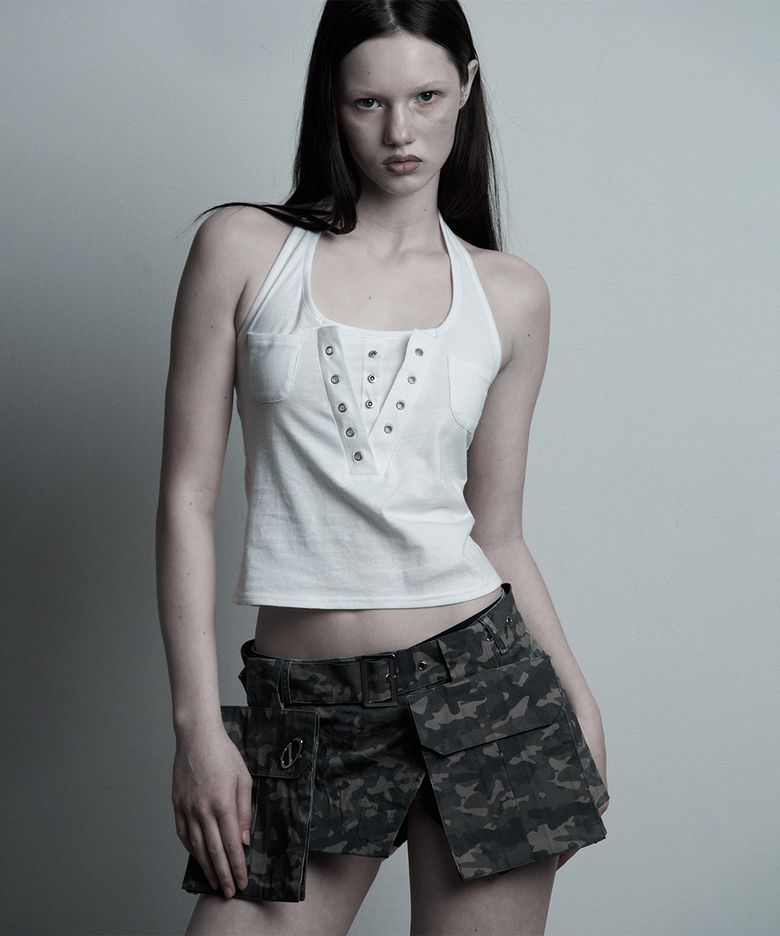 White Cathy halter top
