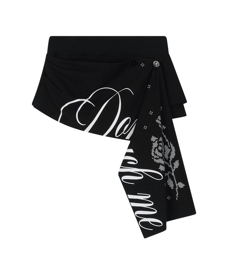 Black Rose scarf wrap skort