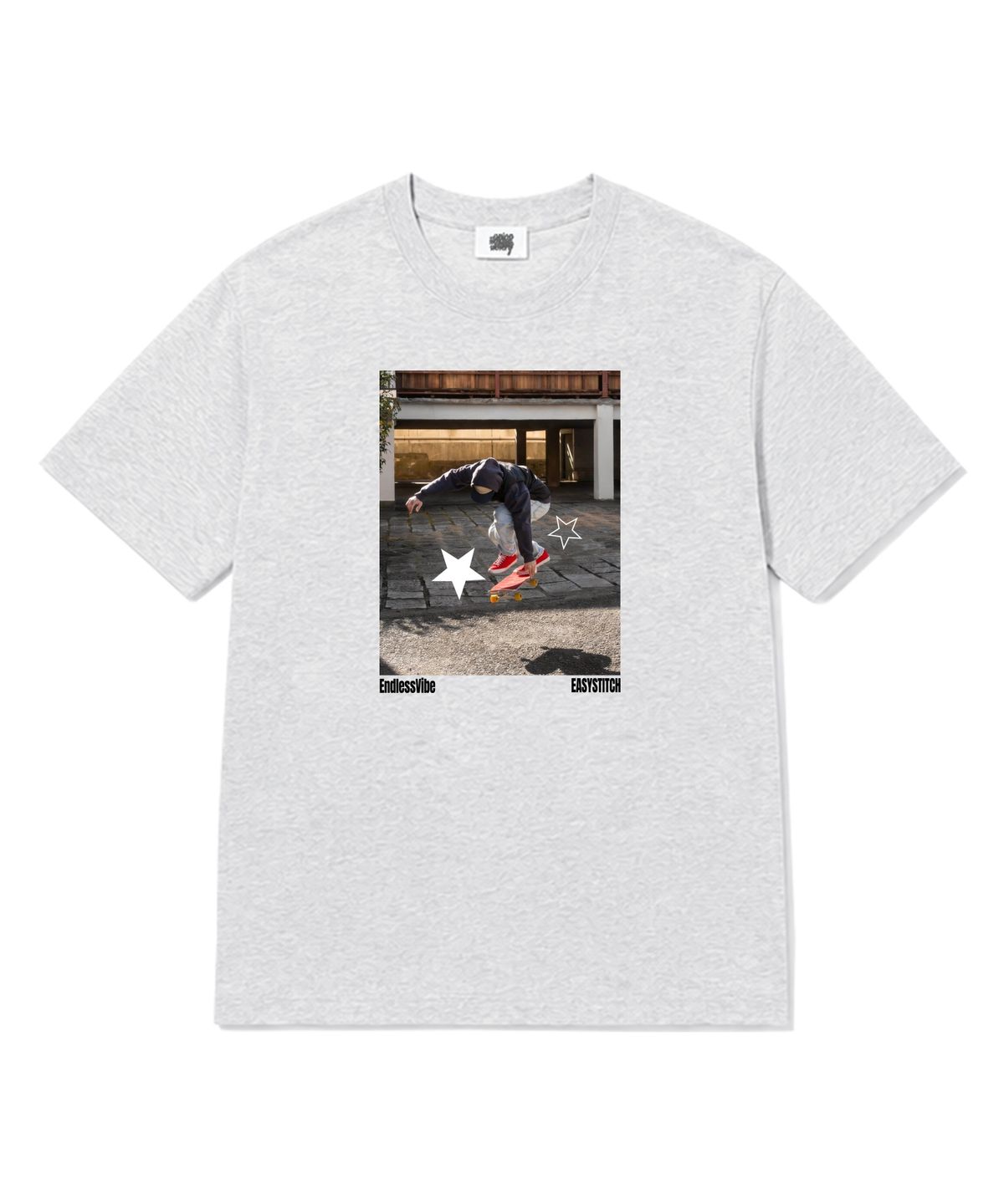 이지스티치(EASY STITCH) 보드보이 반팔티셔츠 라이트그레이