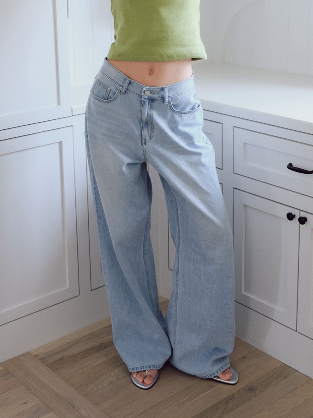 베이오드(BAIE OUD) Low-rise washing jeans_light blue