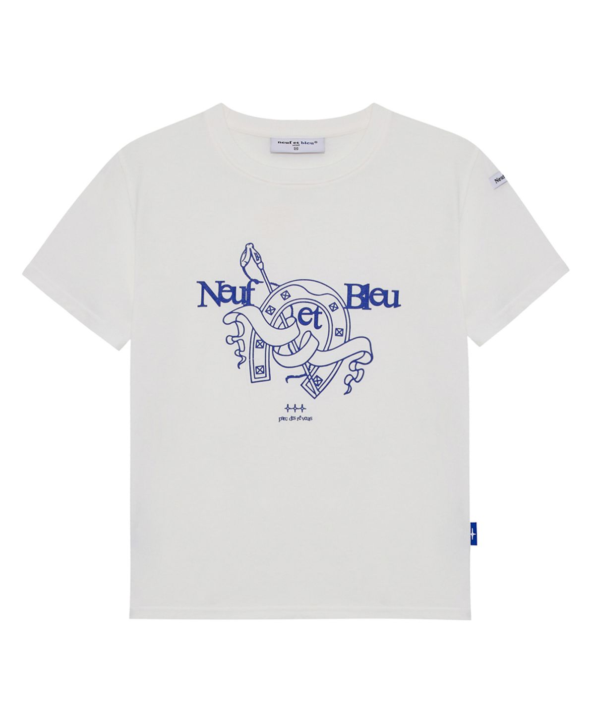 누프에블루(NEUFETBLEU) NEB cotton blue half tee (off-white)