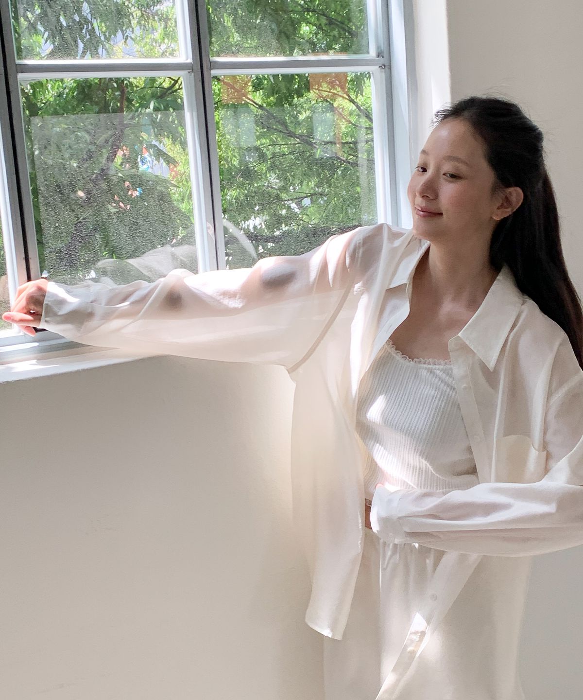 쏘이르(SO IR) SHEER SHIRTS - IVORY