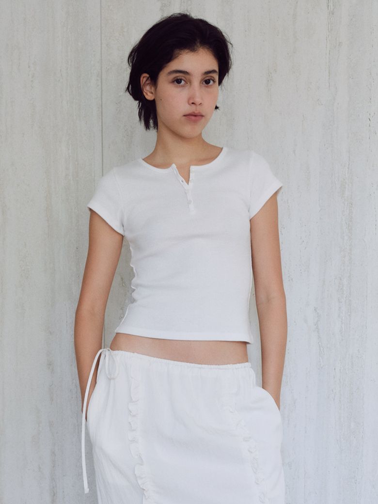 Henley short-sleeve T-shirt_white