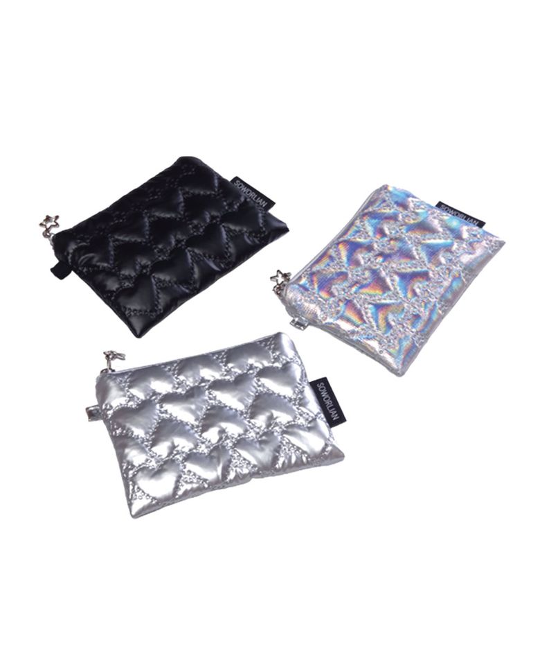 미니지퍼파우치_Black,Silver,Aurora Silver