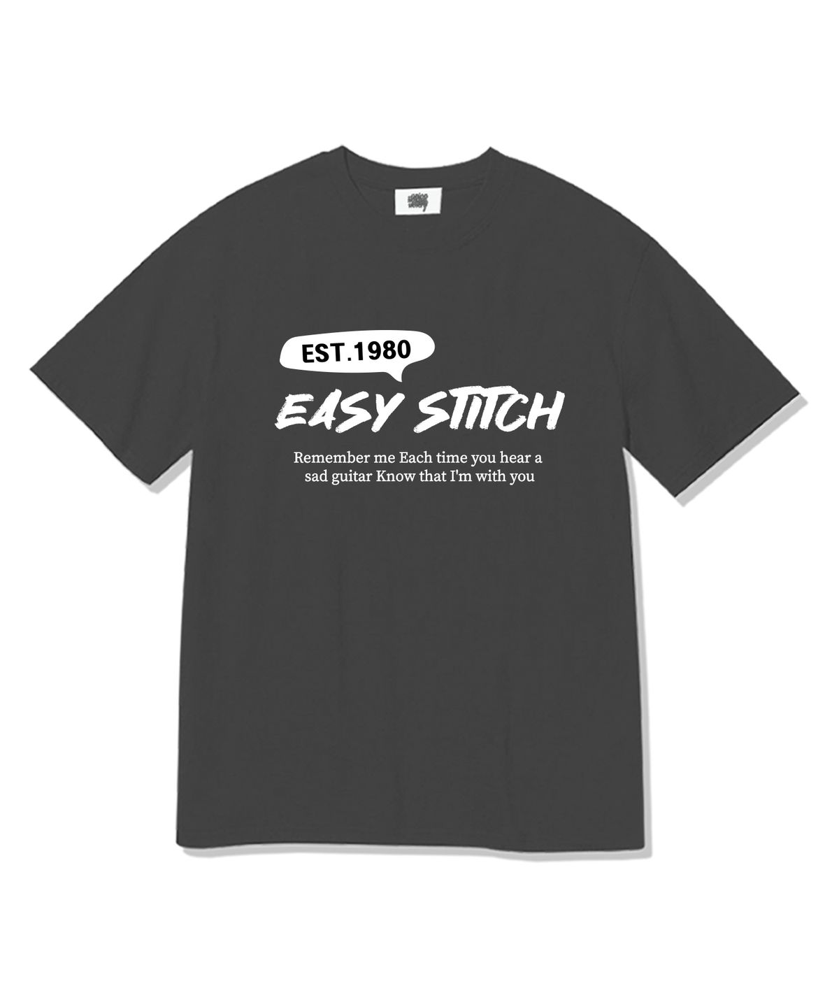 이지스티치(EASY STITCH) 1980써클로고 바이브  반팔티셔츠 다크그레이