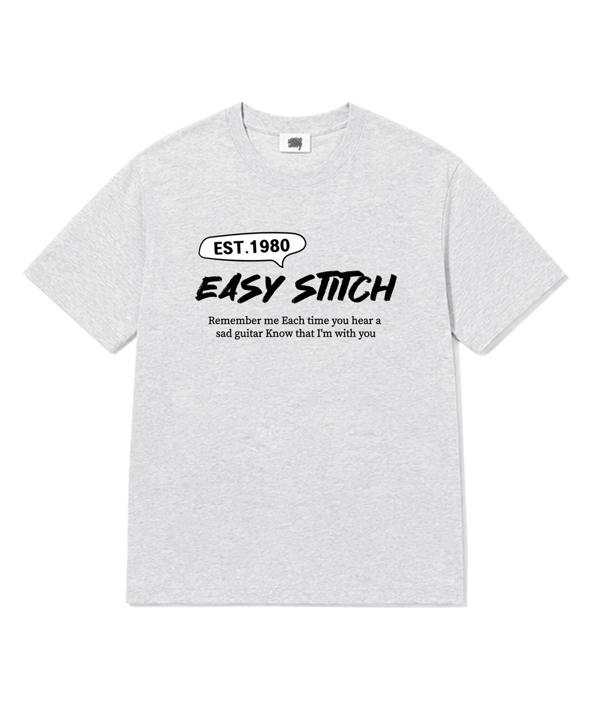 이지스티치(EASY STITCH) 1980써클로고 바이브  반팔티셔츠 라이트그레이