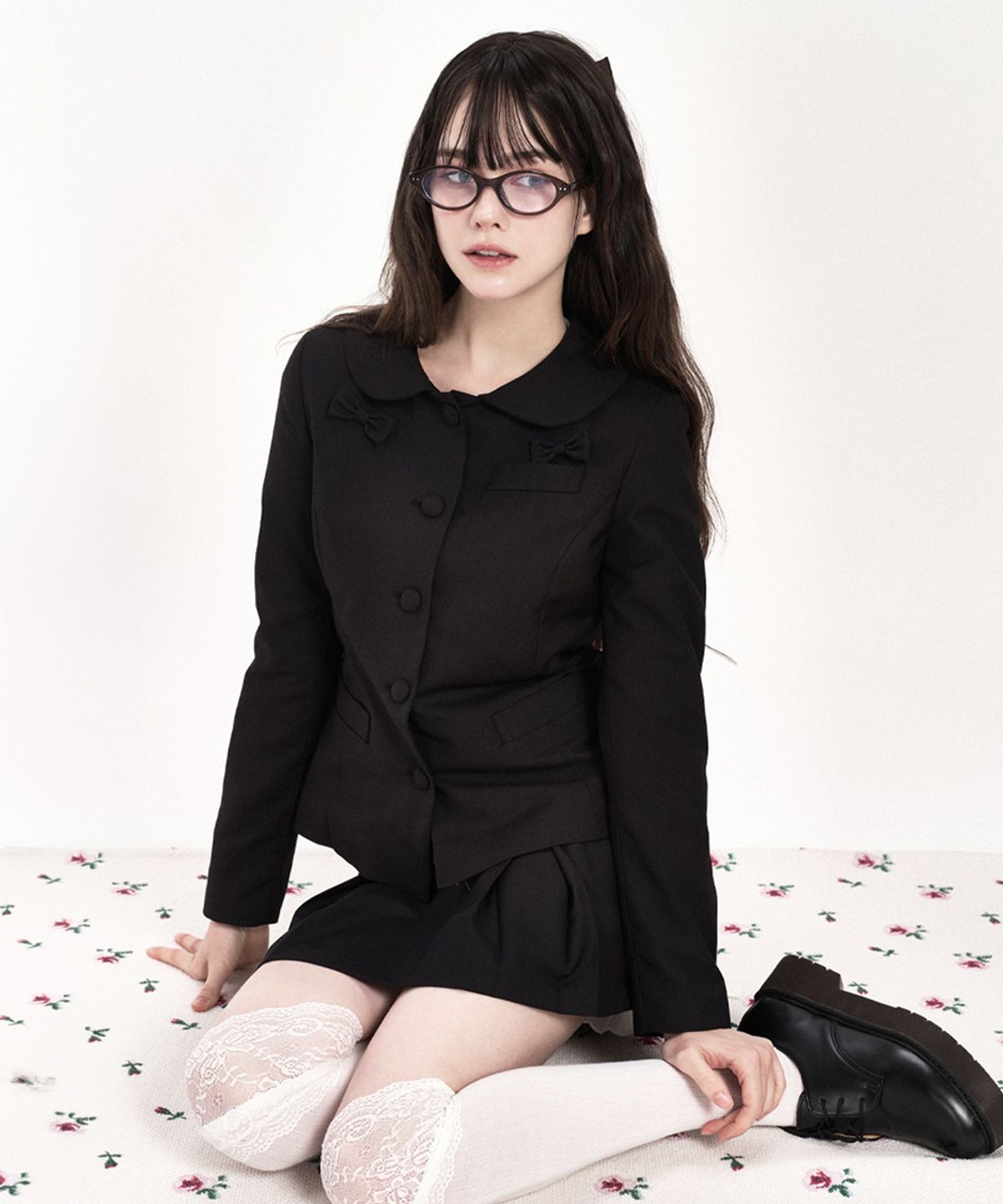 위스페어리(WHISFAIRY) FIRST LOVE RIBBON JACKET - BLACK