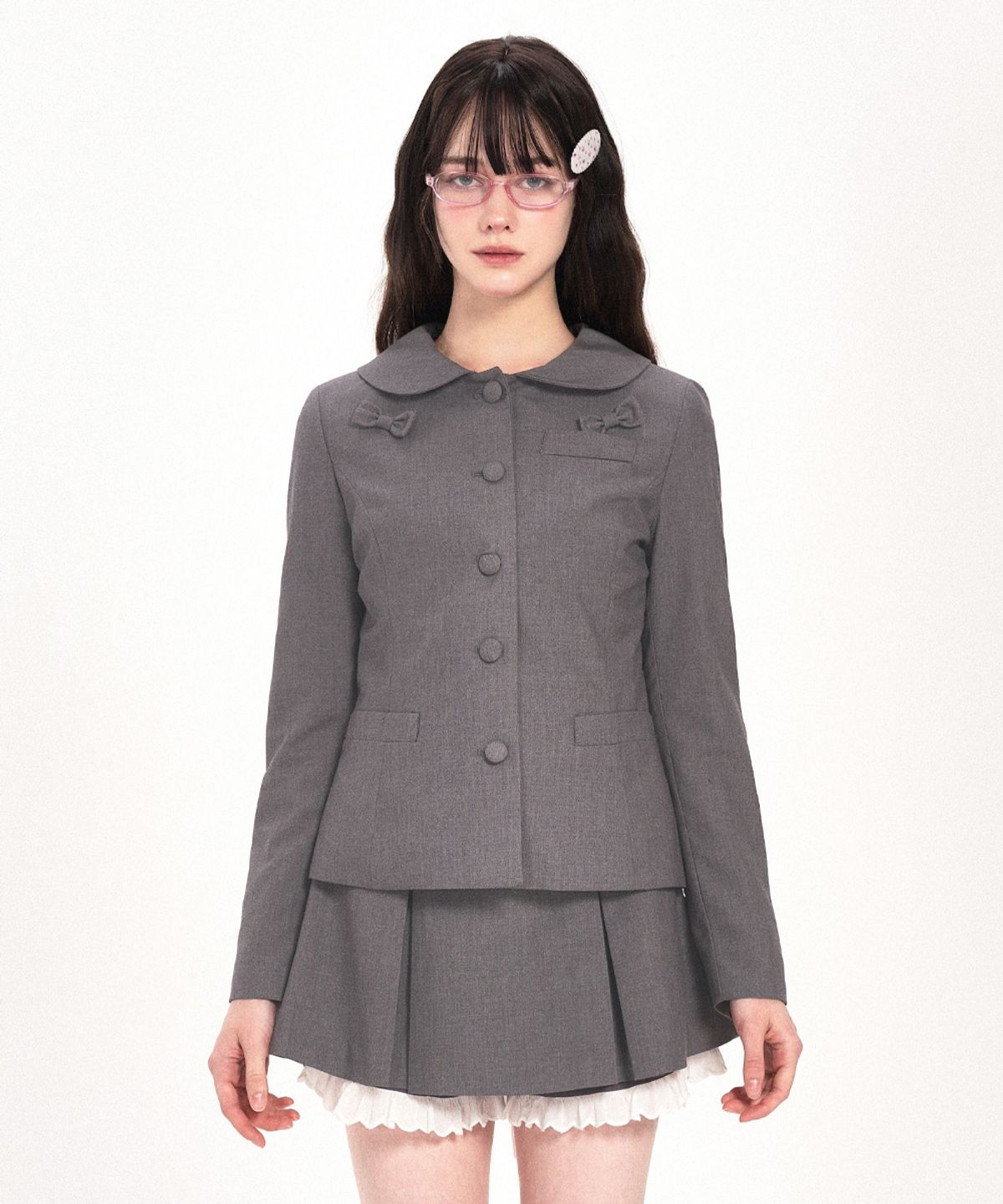 위스페어리(WHISFAIRY) FIRST LOVE RIBBON JACKET - GRAY