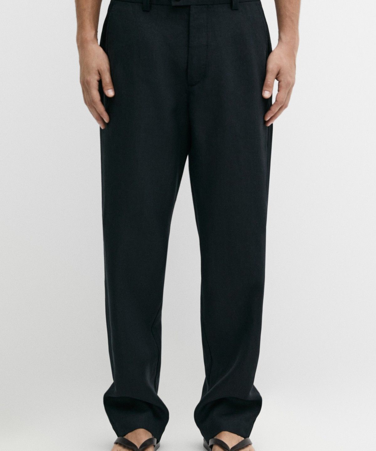 마시모두띠(MASSIMO DUTTI) 린넨 스트레이트 핏 팬츠
