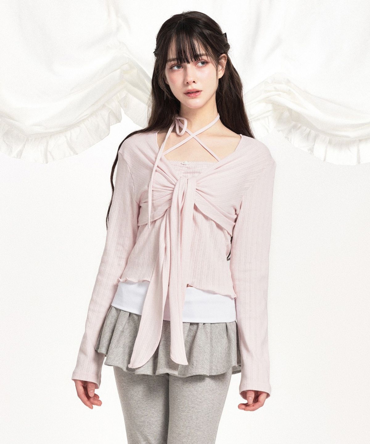 위스페어리(WHISFAIRY) Rosy Bloom Bolero Set - PINK