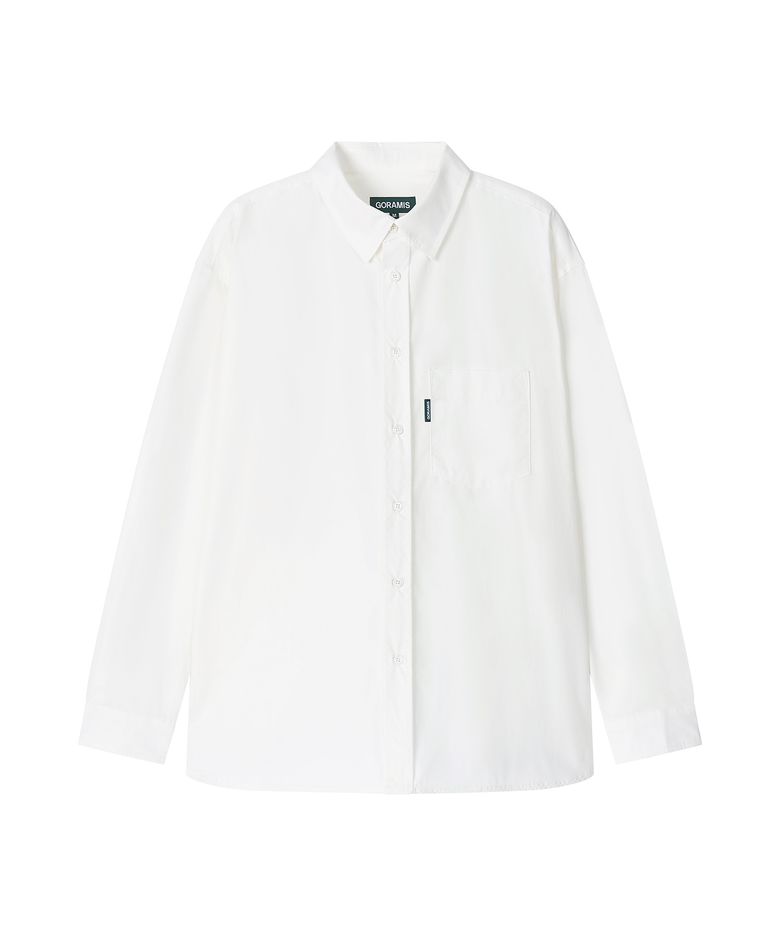 로고 탭 고밀도 코튼 셔츠 [OFF WHITE]