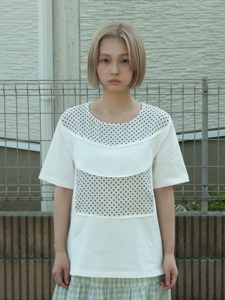 Curved Bib T-Shirt / Ivory