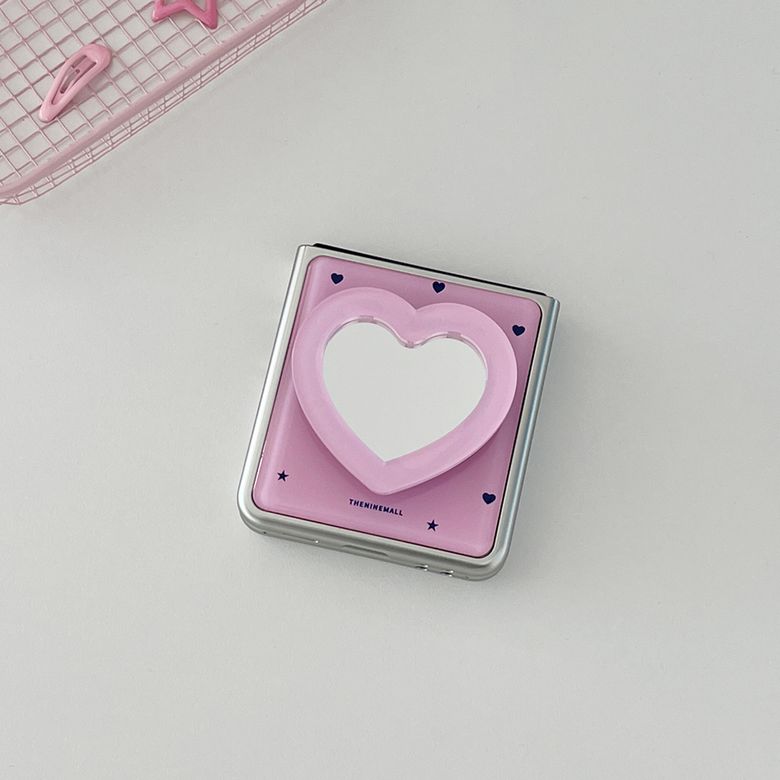 [set] heart star dot [Z플립 실버 맥세이프 범퍼케이스+미러 스마트톡]