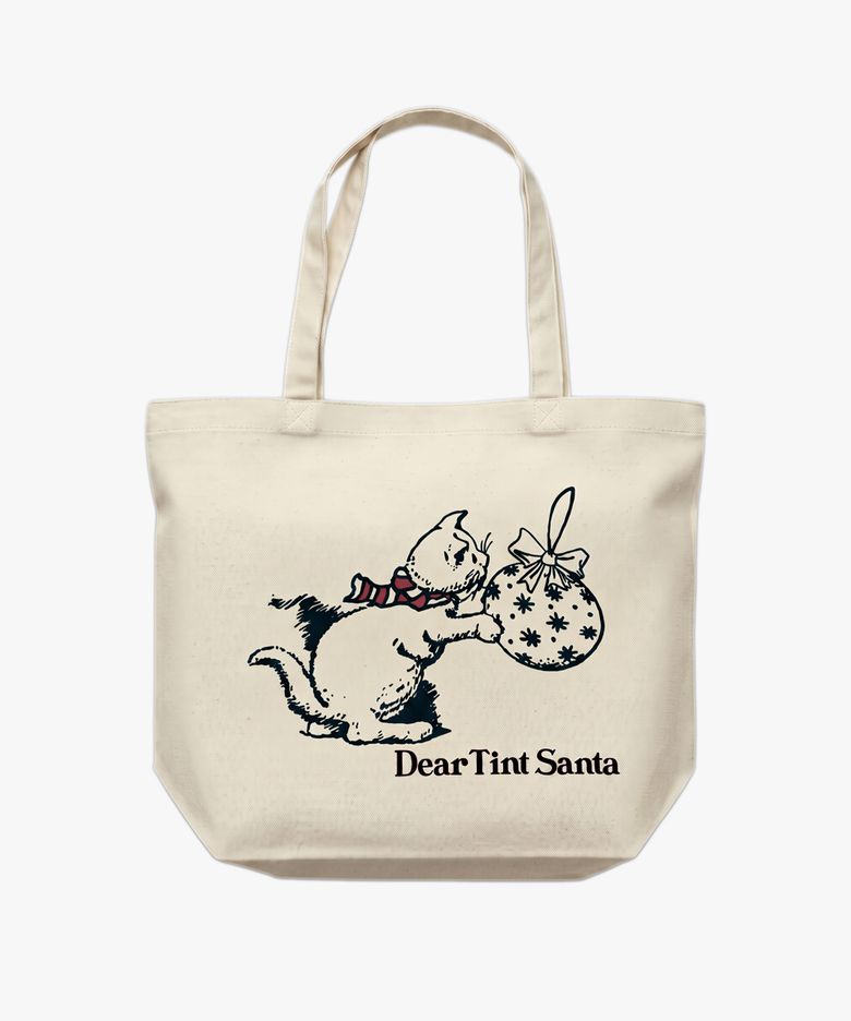 Holiday Cat Big Tote_beige