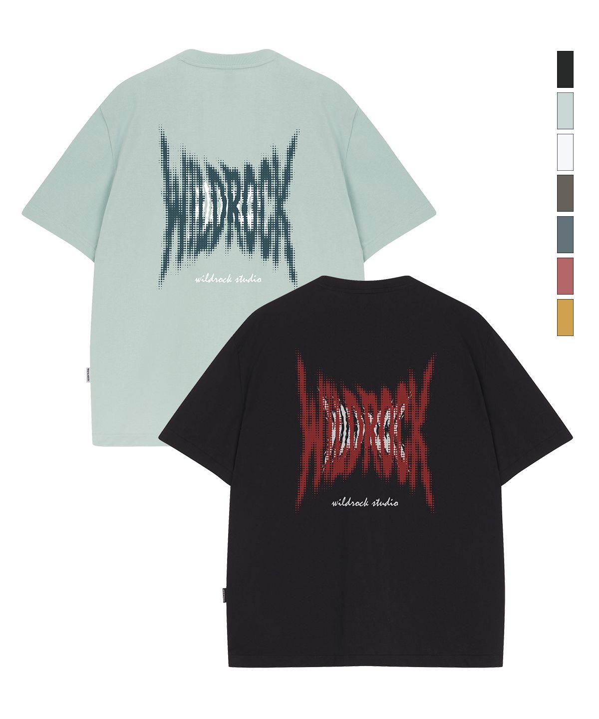 와일드락(WILDROCK) Spike Halftone 쿨코튼 오버핏 반팔 티셔츠