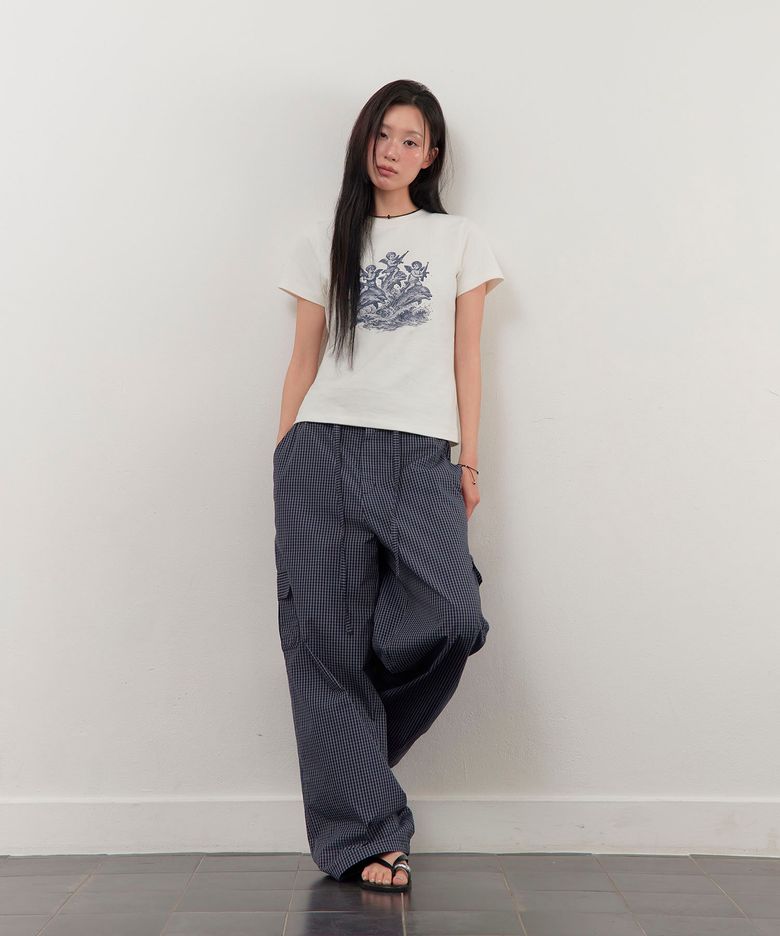 tiny check banding pants (NA)