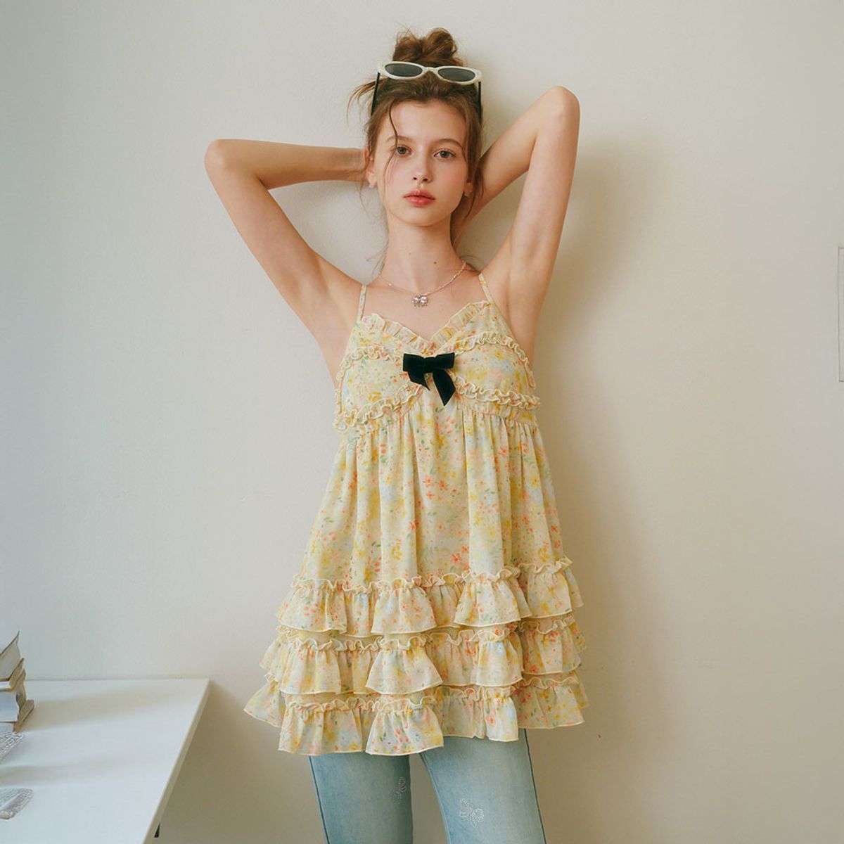 쎄무아듀(CEST MOIDEW) Cest_Floral ruffle tiered camisole