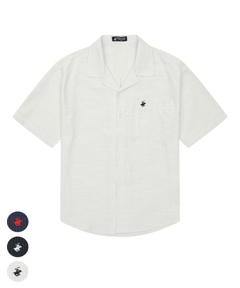 남성 클린 스트라이프 오픈카라 반팔 셔츠 3Color SH105