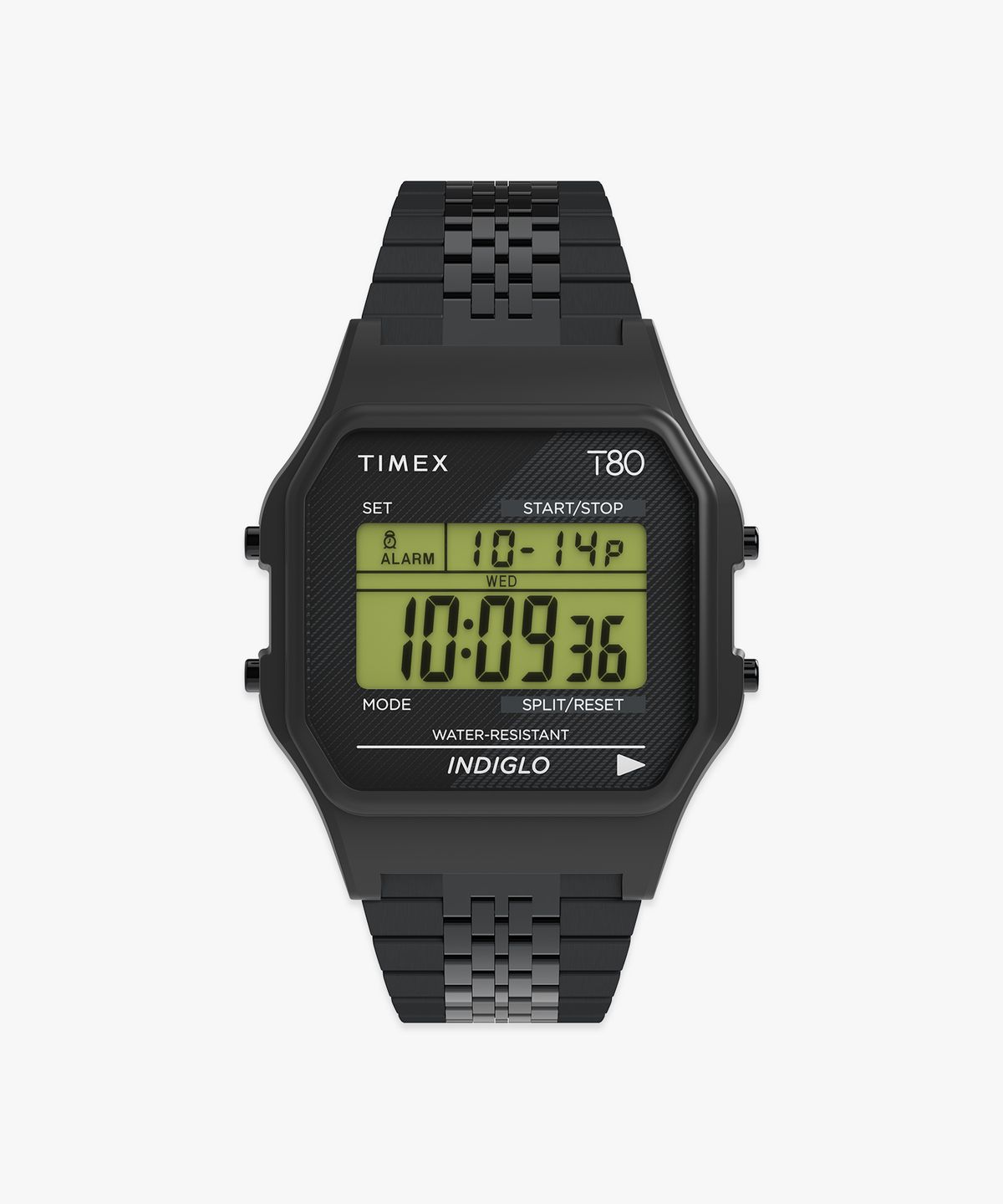 타이맥스(TIMEX) T80 올블랙 메탈스트랩 전자시계 34mm