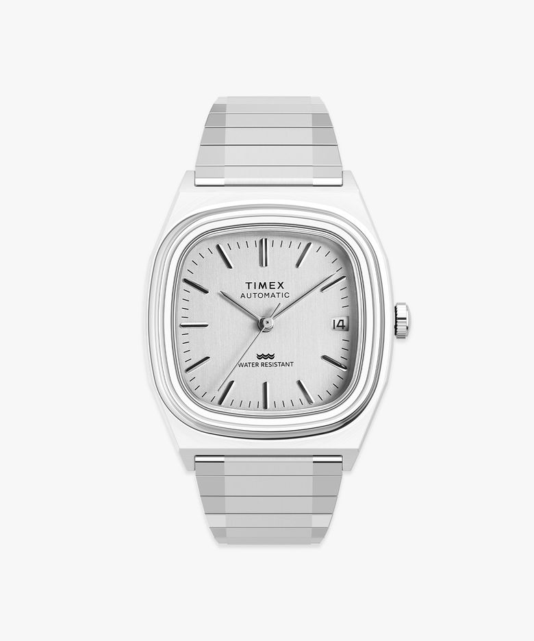 E라인 오토매틱 1983 리이슈 실버 메탈시계 34mm