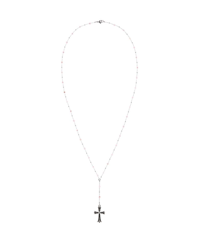 Antique Mixxed Cross Necklace_[Rose Pink]