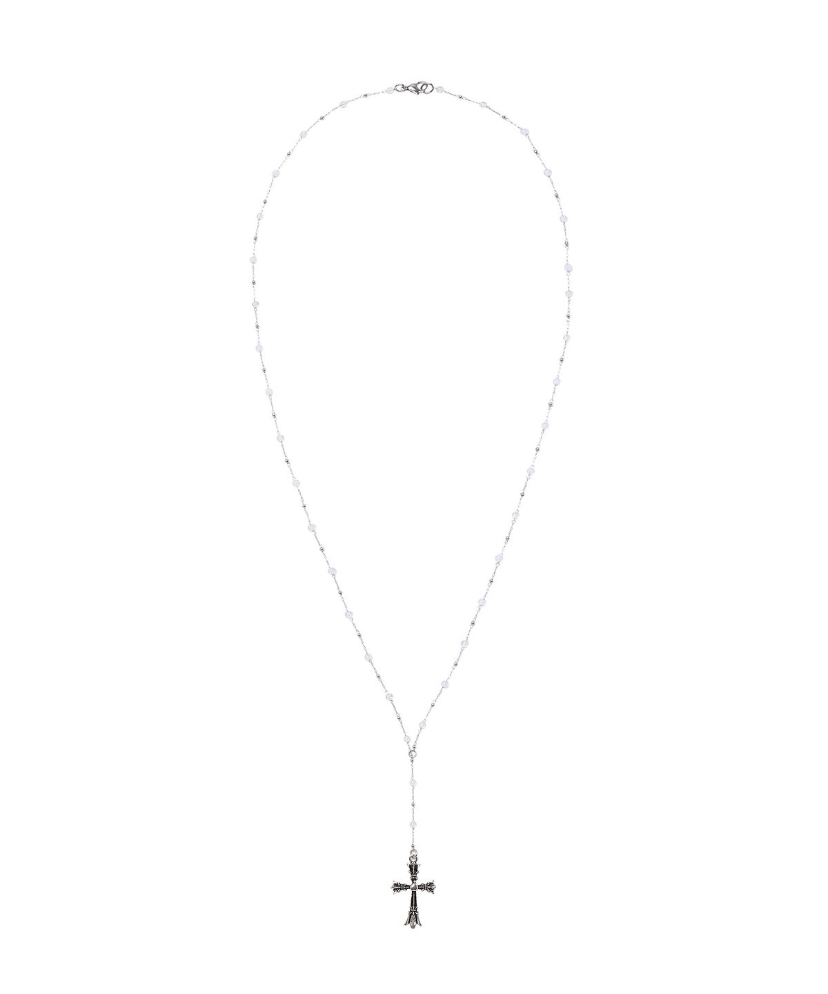 레씨토(LECYTO) Antique Mixxed Cross Necklace_[Sky Blue]
