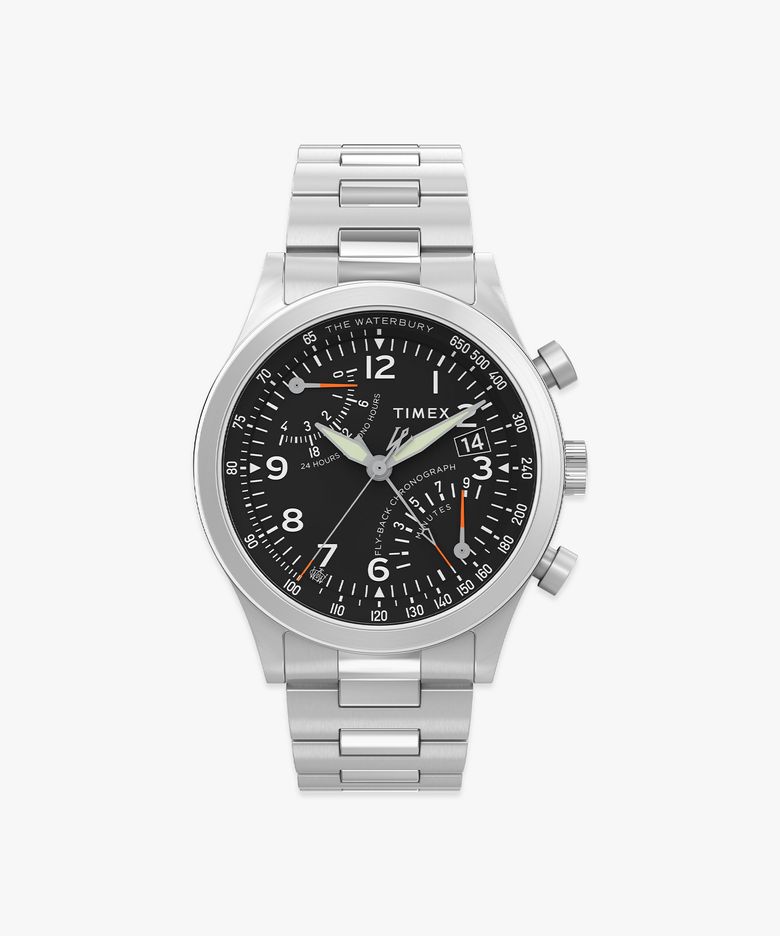워터베리 플라이백 크로노그래프 메탈시계 43mm