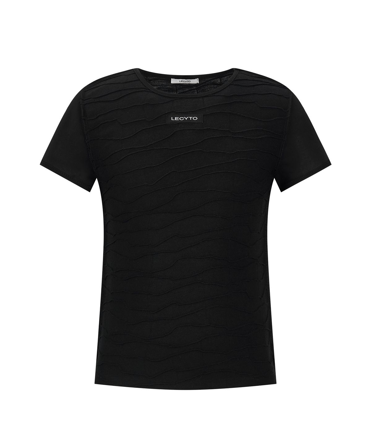 레씨토(LECYTO) Wave Relief T-Shirt_[Black]