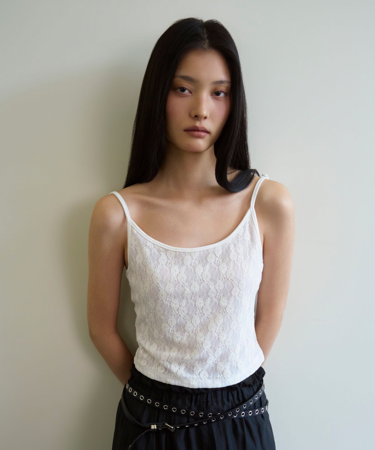 언틸디예스(UNTIL THE YES) Vintage Floral Lace Cami Top, Ivory
