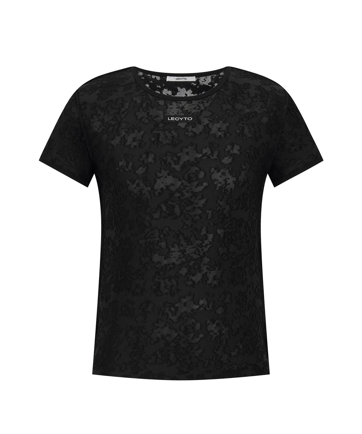 레씨토(LECYTO) Damask Lace T-Shirt_[Black]