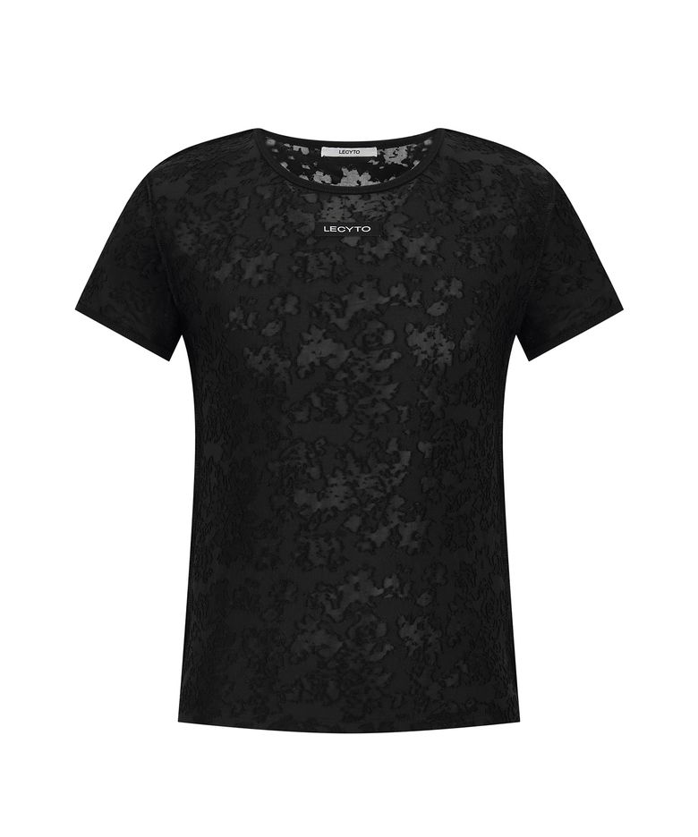 Damask Lace T-Shirt_[Black]