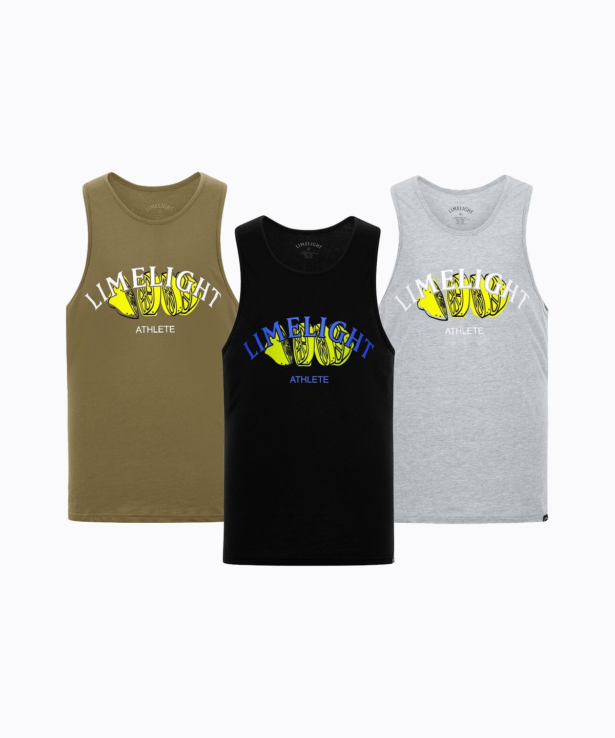 라임라잇 어패럴(LIMELIGHT APPAREL) [2PACK] 아치 로고 라임 슬리브리스 (3color)